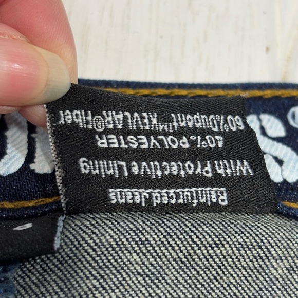 Bilt Iron Workers Steel Motorcycle Work Jeans Blue Women's 8x30 Knee PADS Armor - Picture 5 of 8